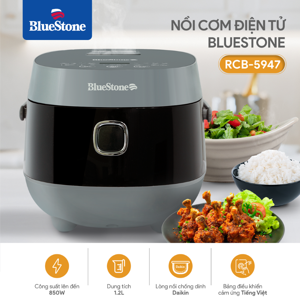 Nồi Cơm Điện Tử BlueStone RCB-5947 1.2 Lít 700W Nồi Cơm Điện Tử BlueStone RCB-5947 1.2 Lít 700W